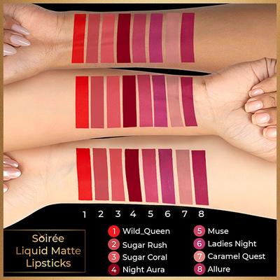 Myglamm Manish Malhotra Soiree Liquid Matte Lipstick - 05 Allure 7 gm - Blushes