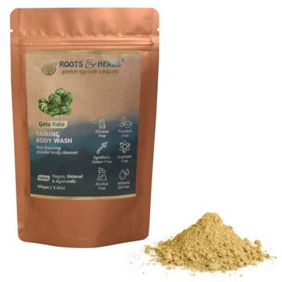 Roots & Herbs Fairing Body Wash Powder - Gotu Kola 100 gm - Shower Gels & Body Wash
