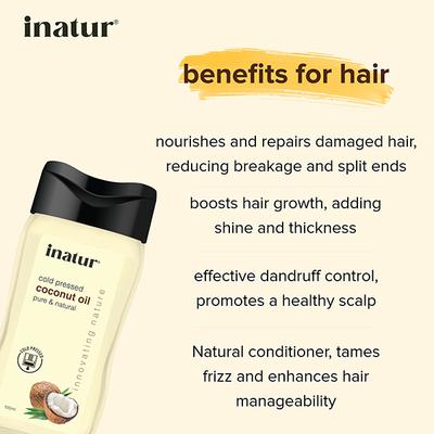 Inatur Pure & Cold Pressed Oil - Coconut 100 ml - Massage Oils