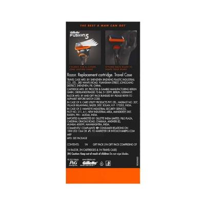 Gillette Fusion Premium Gift Set for Men 1 Gillette Fusion Manual Razor, 2 Gillette Fusion Cartridges, 1 Travel Case 501 gm - Razors & Cartridges