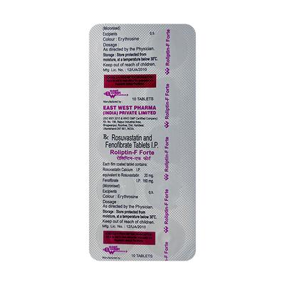 Roliptin F Forte Tablet 10'S - High Cholesterol-Dys