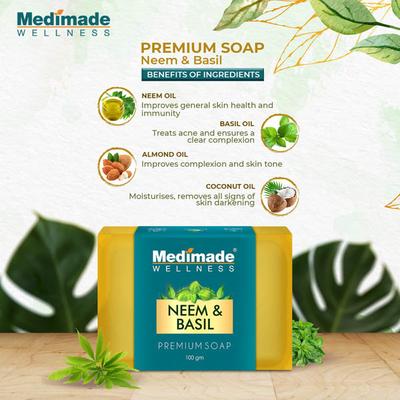 Medimade Neem & Basil Premium Soap (Pack of 3) 1's - Soaps