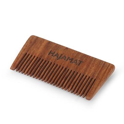 Hajamat Pocket Sized Sheesham Wood Beard Comb with Faux Leather Carry Pouch 1's - Beard Comb