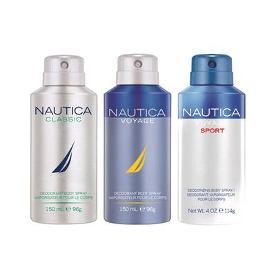 Nautica Deodorant Combo Set - Classic + Voyage + Voyage Sports (Pack of 150 ml each) - Men Deodorants/Roll-Ons
