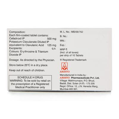 Cefadrox CV Tablet 10'S - Bacterial Infections-Cep