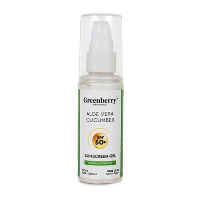 Greenberry Organics SPF 50+ Sunscreen Gel - Aloe Vera & Cucumber 50 ml - Face Sunscreen