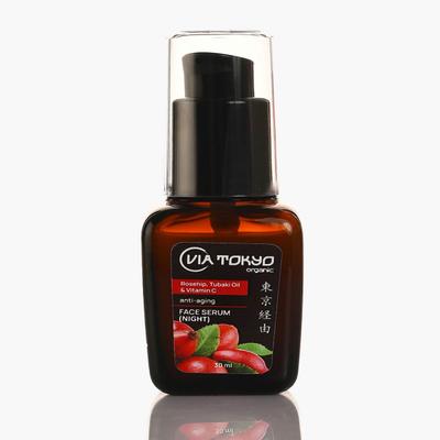 VIA TOKYO ORGANIC Rosehip & Tubaki Oil Vit C Face Serum, Anti - Aging Night Serum, No Sulphates, No Paraben 30 ml - Face Serum