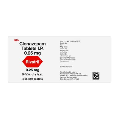 Rivotril 0.25mg Tablet 10'S - Anxiety-Anx