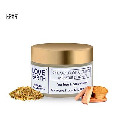 Love Earth 24K Gold Oil Control Moisturizing Gel With Aloe Vera & Sandalwood Extract 50 gm - Face Moisturizers