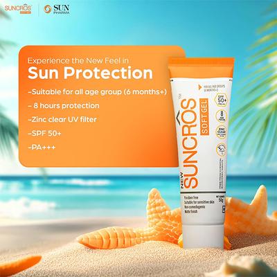 SUNCROS NEW SPF 50+ PA +++ MATTE FINISH SOFT Gel 50g - Sun Protectors-Emo