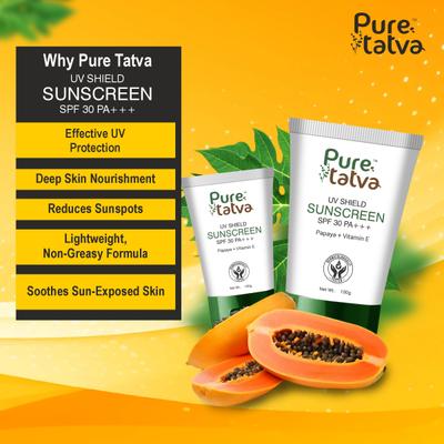 Pure Tatva Uv Shield Spf 30 Pa+++ Sunscreen 100 g - Face Sunscreen