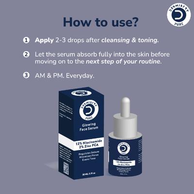 Dermistry Pure 12% Niacinamide 2% Zinc PCA Glowing Face Serum 30 ml - Face Serum