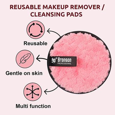 Bronson Professional Big Reusable Makeup Remover Cleansing Pads (Mix Color) 2's - Make Up Removers