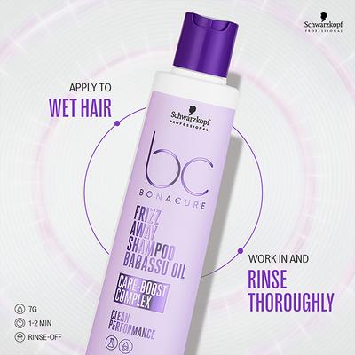 Schwarzkopf Professional Bonacure Frizz Away Shampoo with Babassu Oil,with Vegan Keratin 250 ml - Shampoos