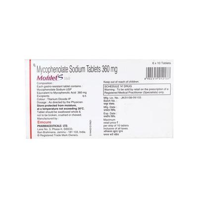 Mofilet S 360mg Tablet 10'S - Auto Immune Disease-Imm