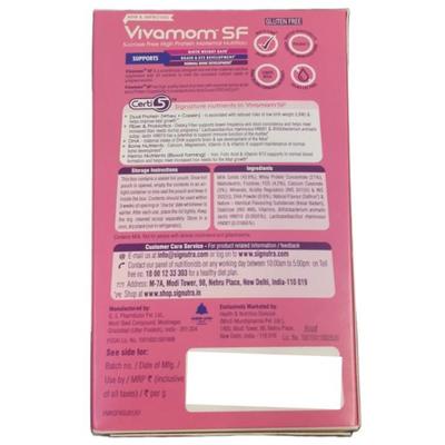 Vivamom SF Improved Kesar Badam Flavour Zero Sucrose Refill Powder 375 g - Nutritional Supplements