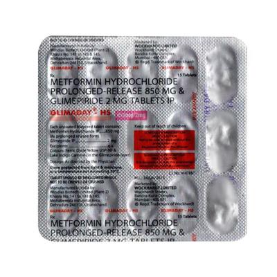 GLIMADAY HS 850/2mg Tablet 15's - Diabetes-Ant