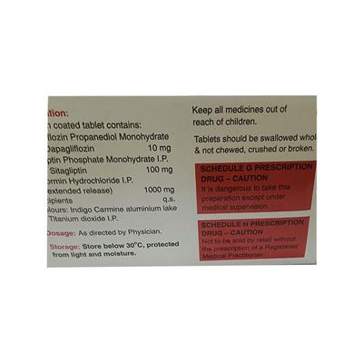 SITAZIT DM ER 1000/10 Tablet 10's - Diabetes-Ant