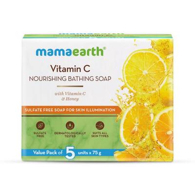 Mamaearth Vitamin C Nourishing Bathing Soap With Vitamin C and Honey for Skin Illumination 75g 5's - Soaps