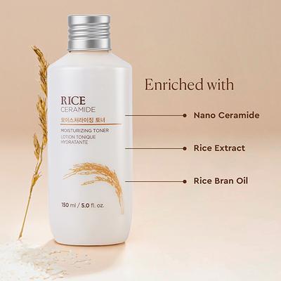 The Face Shop Rice & Ceramide Moisturizing Toner - Korean Beauty Skincare for Brightness 150 ml - Toners