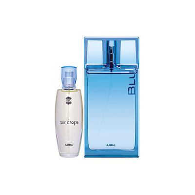 Ajmal Raindrops EDP Floral Chypre Perfume And Blu EDP Aquatic Woody Perfume 140 ml - Perfumes (Edt/Edp)