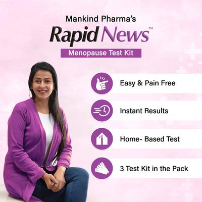 Rapid News Menopause Instant Urine Test Kit 3's - Test Strips & Lancets