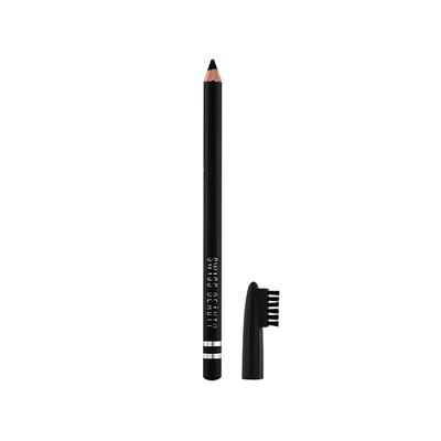 Swiss Beauty Waterproof Eyebrow Pencil With Brush, Shade - Black 1.5 gm - Eyebrow Pencils & Enhancers