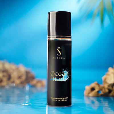 Nisara Ocean Rush Long Lasting Aromatic Fougere Fragrance Body Mist Spray Perfume for Men 200 ml - Hair Sprays & Mists