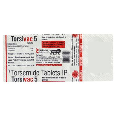 TORSIVAC 5 Tablet 10's - Hypertension-Diu
