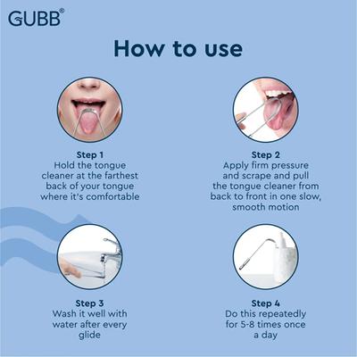Gubb Metal Tongue Cleaner High Grade Stainless Steel 1's - Floss & Tongue Cleaners