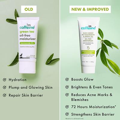 MCaffeine Green Tea & 5% Niacinamide Oil-Free Moisturizer- Reduces Blemishes & Repairs Skin Barrier 50 ml - Face Moisturizers