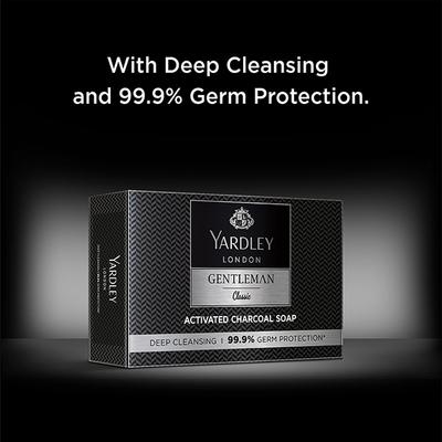 Yardley London Gentleman Classic Activated Charcoal Soap 100Gm 4's - Soaps