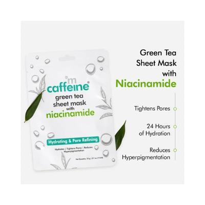 mCaffeine Vitamin C, Niacinamide, Fruit AHA Mix Face Sheet Masks with Green Tea 60g 3's - Sheet Masks
