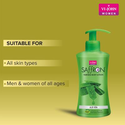 Vi-John Women Saffron Fairness Body Lotion (Rose + Turmeric + Cocoa Butter) - Pack of 3 x 250 ml - Lotions & Creams