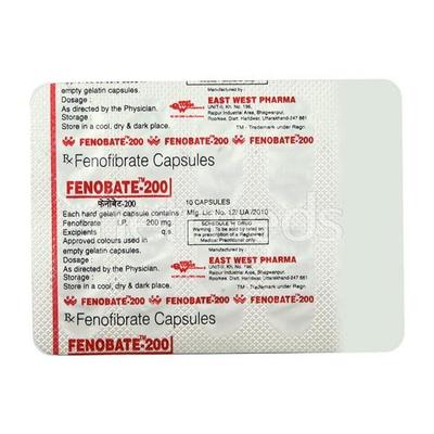 Fenobate 200mg Capsule 10'S - High Cholesterol-Dys