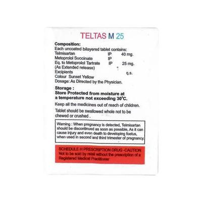 TELTAS M 25 Tablet 15's - Hypertension-Ana