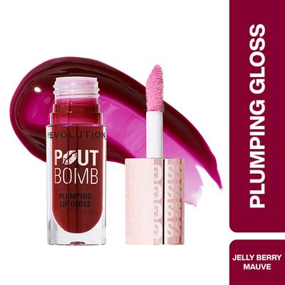 Makeup Revolution Pout Bomb Plumping Gloss Jelly Berry Mauve 4.6 ml - Lip Glosses