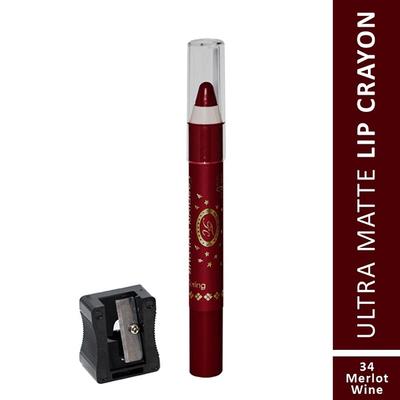 Fashion Colour Lip Crayon, Waterproof, Long Lasting, 34 Marlot Wine 2.8 gm - Lip Crayons