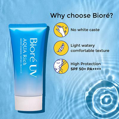 Biore Uv Aqua Rich Watery Essence Sunscreen Spf 50+ Pa++++ 50 gm - Face Sunscreen