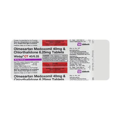 Winbp CT 40/6.25mg Tablet 10'S - Hypertension-Ang