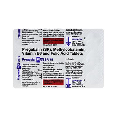 PREGASTAR PLUS SR 75mg Tablet 15's - Neuropathic Pain-Dru