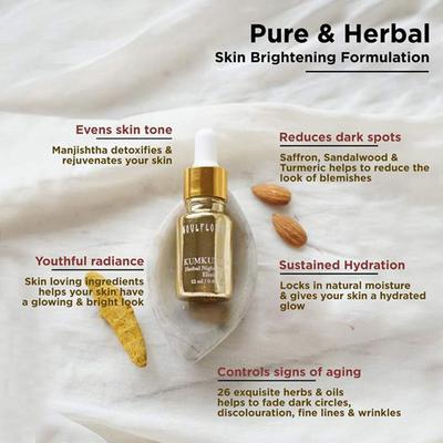 Soulflower Kumkumadi Night Beauty Elixir with Precious Oils Of Saffron 12 ml - Face Oils