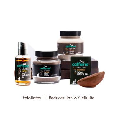 mCaffeine Pre-Post Shower Coffee Body Moisturization Kit 550 gm - Scrubs & Exfoliants