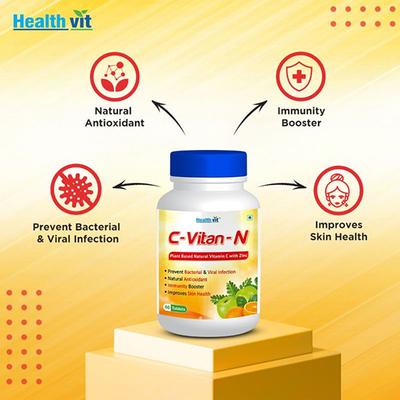 Healthvit C-Vitan-N Plant Based Natural Vitamin C with Zinc Tablet 60's - Vitamin C