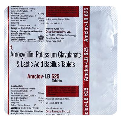 AMCLOV LB 625 Tablet 6's - Bacterial Infections-Pen