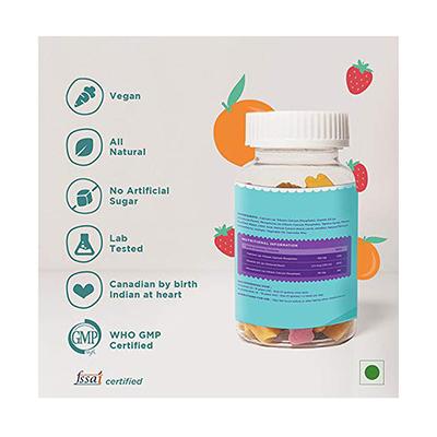 Kiddoze Calcium & Vitamin D3 Gummies - Strawberry & Orange Flavour 60's - Multi-Vitamins