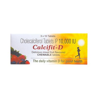 CALCIFIT D Delicious Mixed Fruit Flavoured chewable Tablet 10's - Supplements-Vit