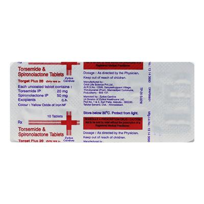 Torget Plus 20mg Tablet 10'S - Hypertension-Diu