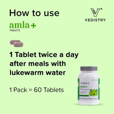 Vedistry Amla+ Tablet 60's (Buy 2 Get 1 Free) - Speciality Medicines