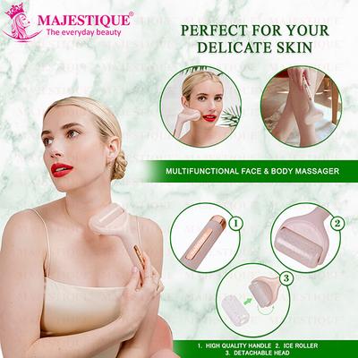 Majestique Face Massage Kit, Ice Roller, Jade Massager and Gua Sha for Lifting, Neck Healing 3Pcs 1's - Massagers